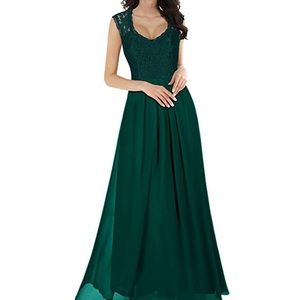 Formal Emerald Dress (Lace top)